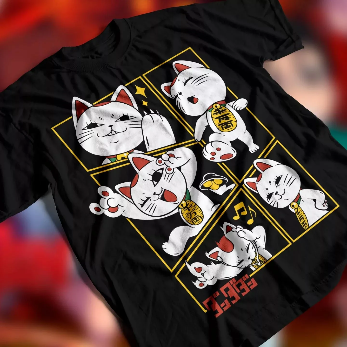 Popular Anime Merchandise - T-shirt Manga Populaire Dandadan Maneki Neko